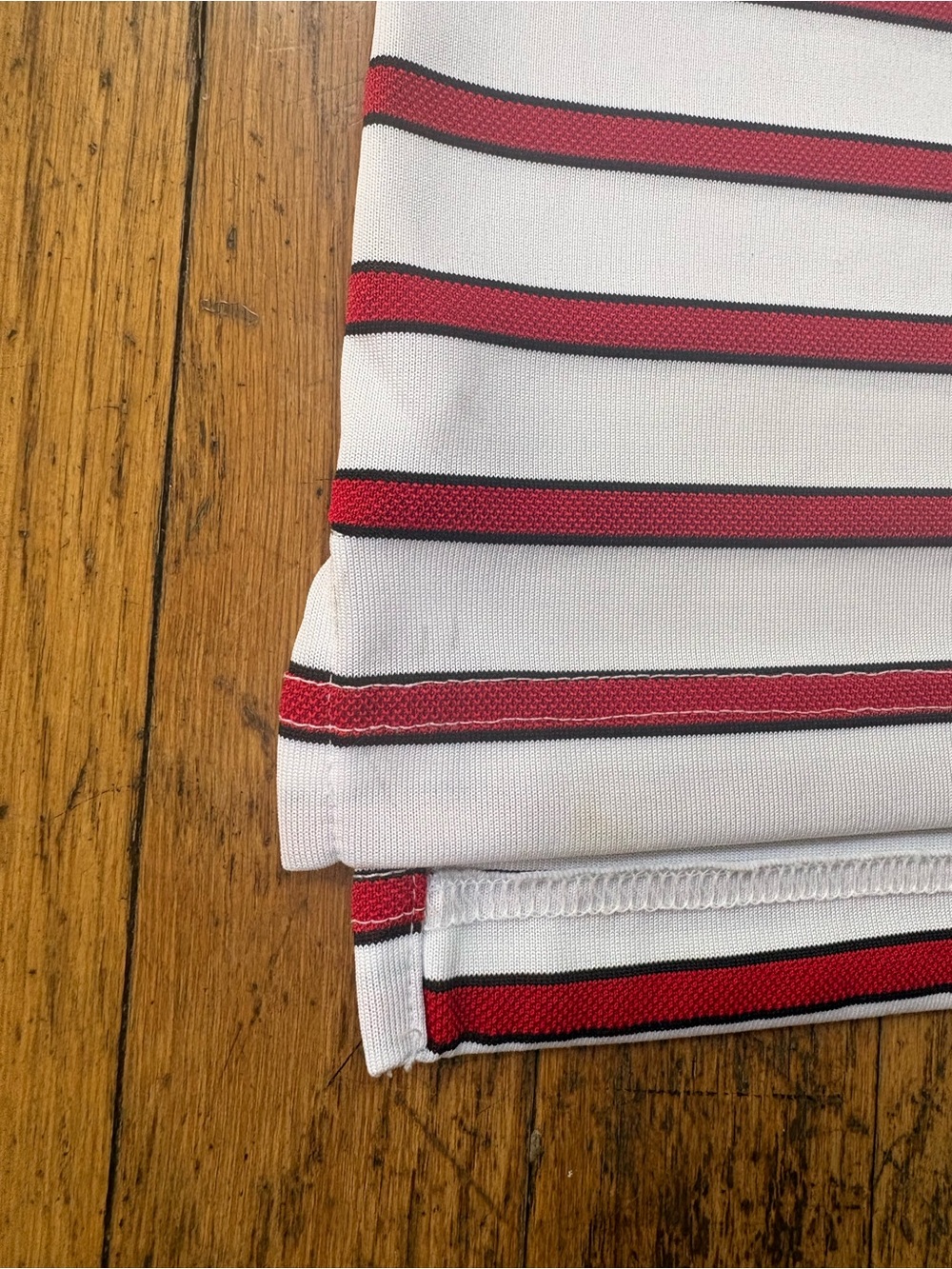 Ping Performance Wisconsin Badger Short Sleeve Polo M White Red Striped Golf - Picture 5 of 11